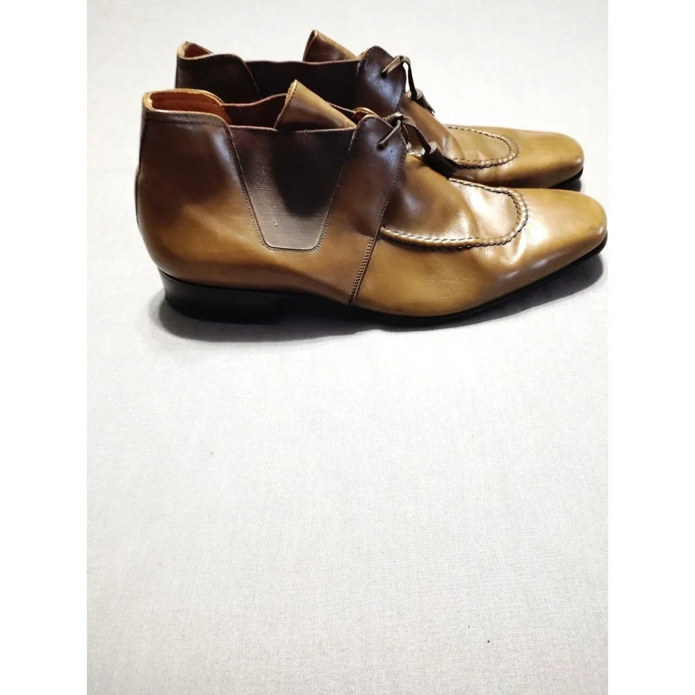 RL Rosetti Made In Italy For Battaglia Men‎ OLIVE BROWN Tassel Tie Shoe Boot 8.5